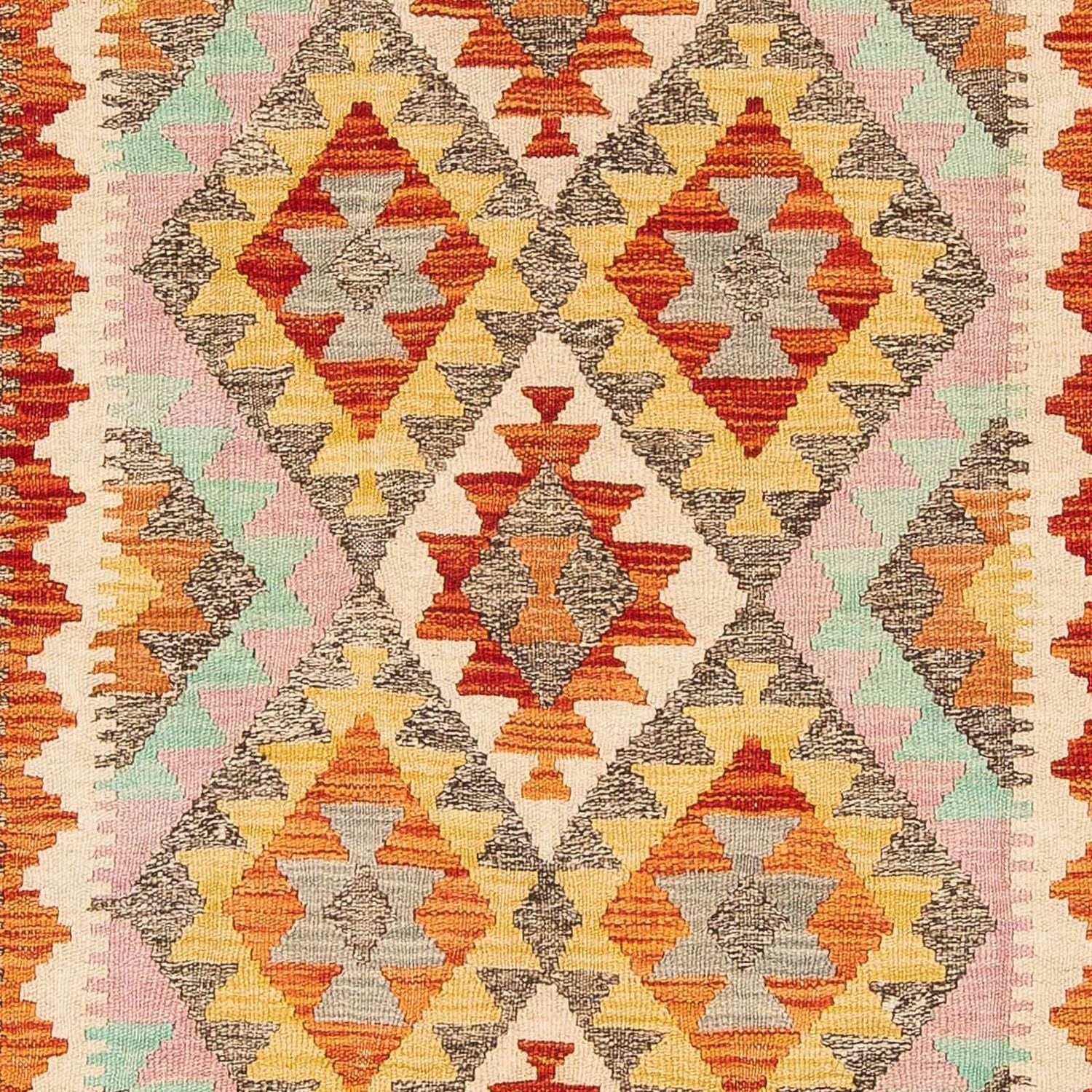 Kelim Carpet - Splash - 188 x 153 cm - flerfarvet