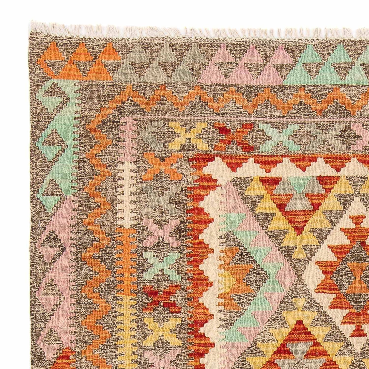 Kelim Carpet - Splash - 188 x 153 cm - flerfarvet