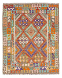 Kelim Carpet - Splash - 194 x 154 cm - flerfarvet