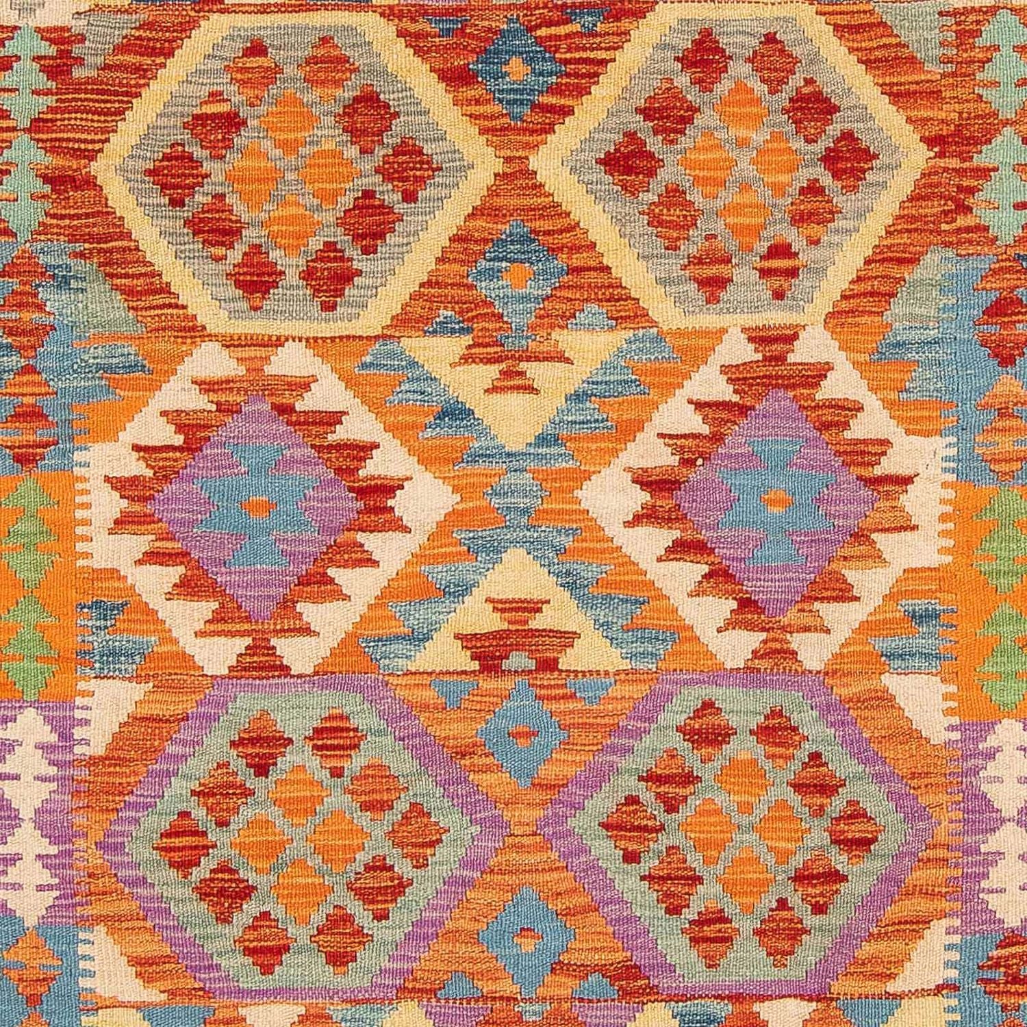 Kelim Carpet - Splash - 195 x 155 cm - flerfarvet