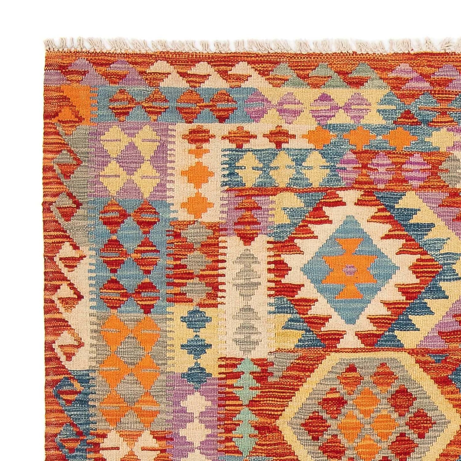 Kelim Carpet - Splash - 195 x 155 cm - flerfarvet