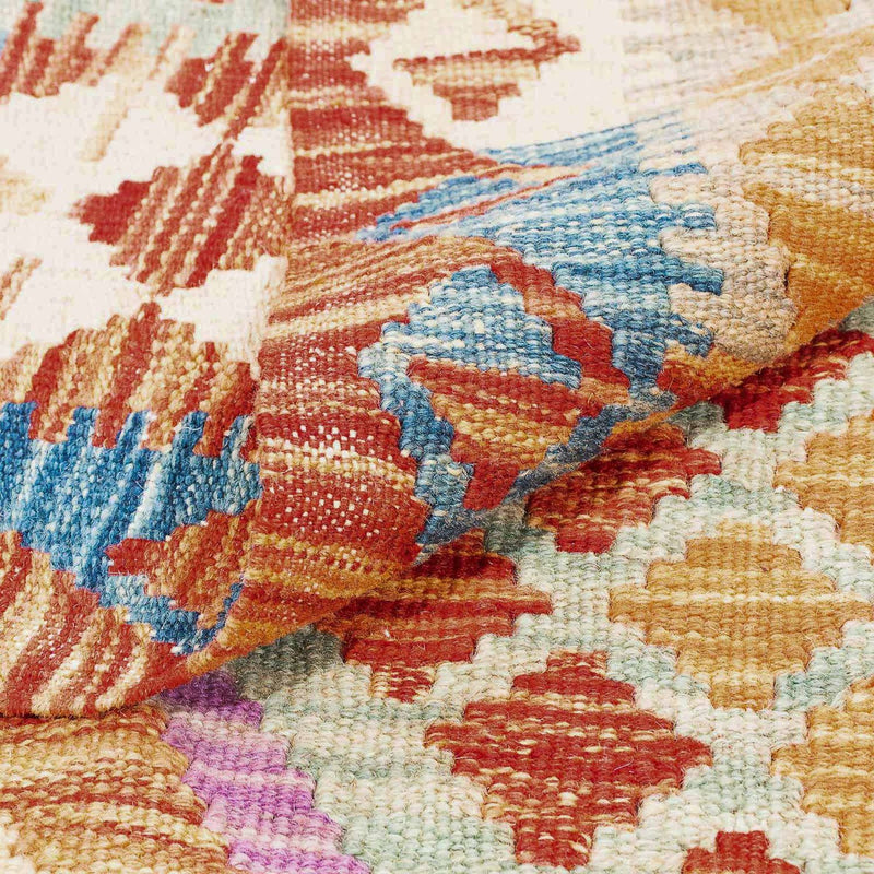 Kelim Carpet - Splash - 195 x 155 cm - flerfarvet