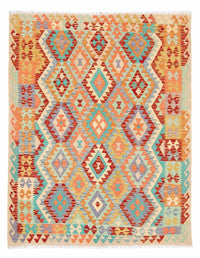 Kelim Carpet - Splash - 193 x 158 cm - flerfarvet