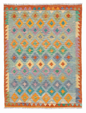 Kelim Carpet - Splash - 180 x 136 cm - lyseblå