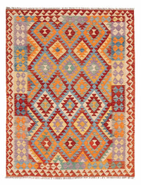 Kelim Carpet - Splash - 194 x 152 cm - flerfarvet