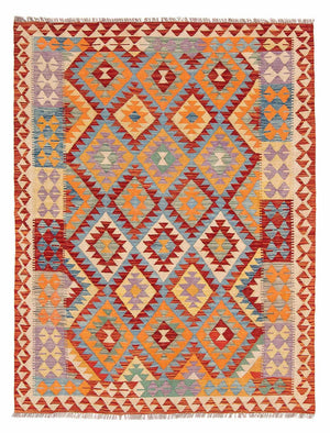 Kelim Carpet - Splash - 194 x 152 cm - flerfarvet