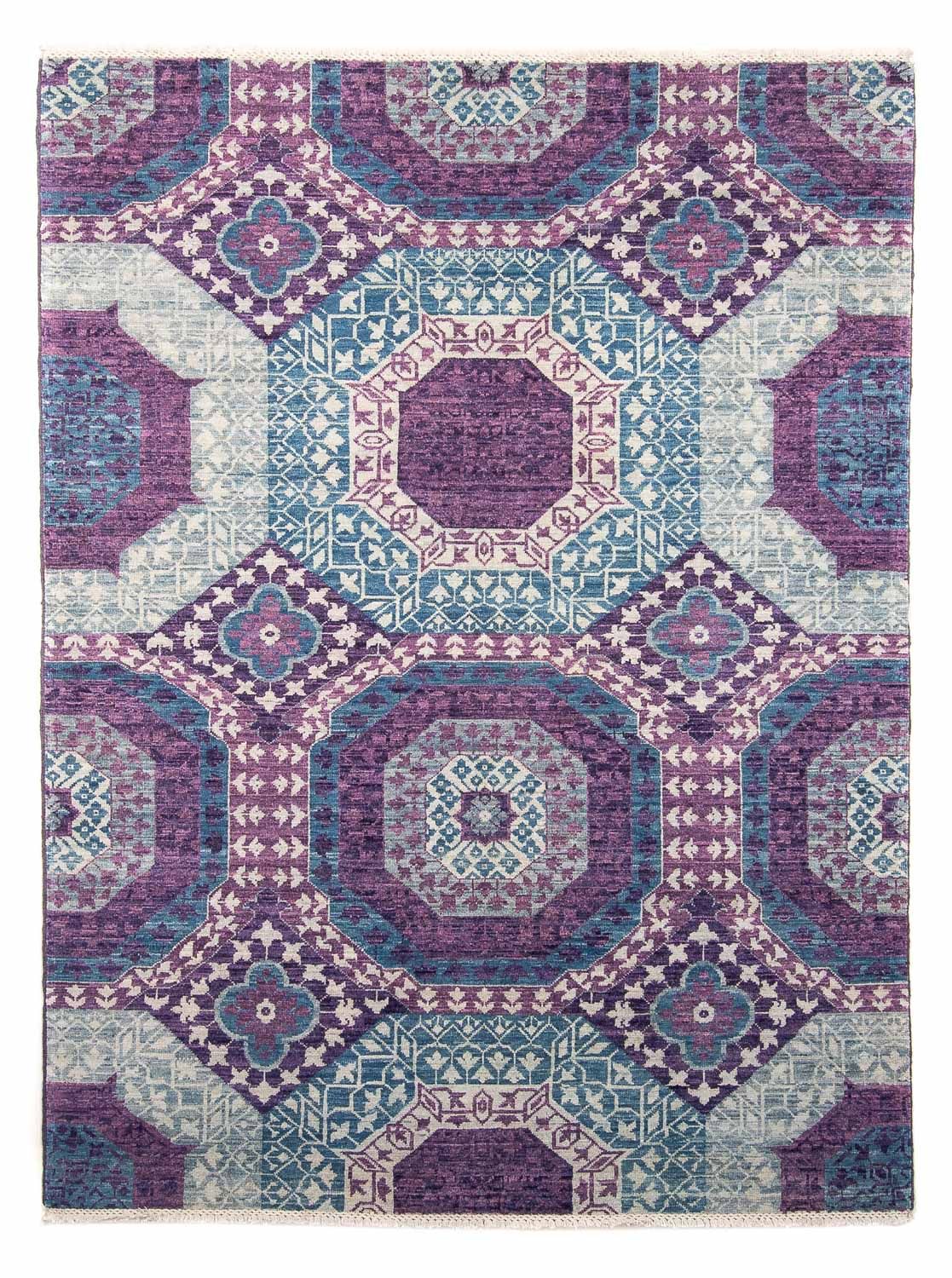 Designer tæppe - 210 x 156 cm - flerfarvet