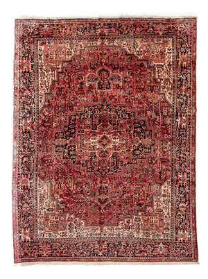 Persisk tæppe - Nomadisk - 388 x 298 cm - mørkerød