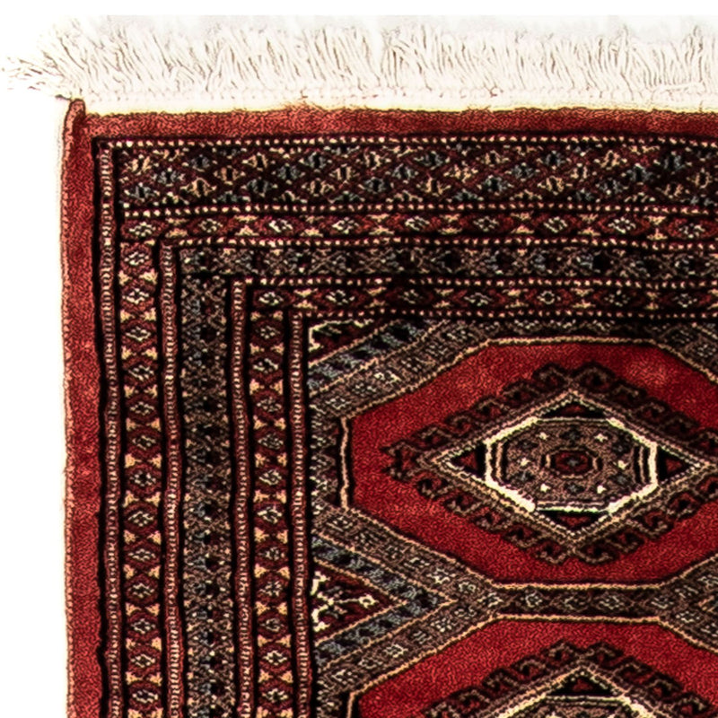 Løber Afghansk tæppe - Bukhara - 400 x 63 cm - mørkerød