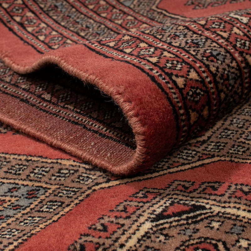 Løber Afghansk tæppe - Bukhara - 400 x 63 cm - mørkerød
