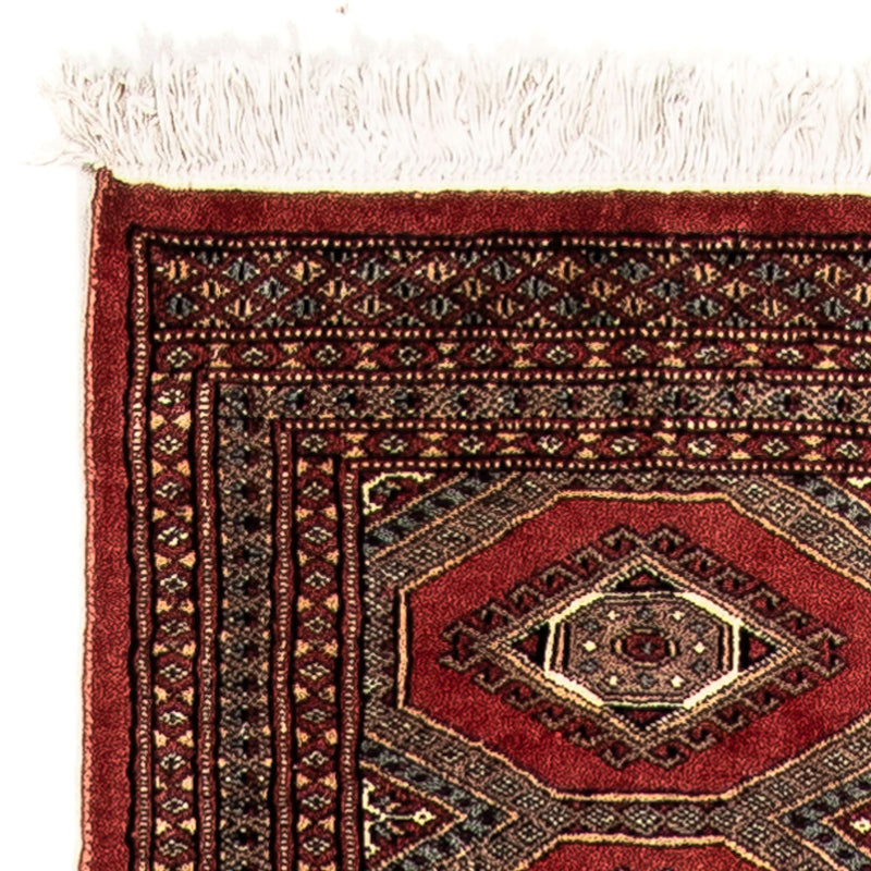 Løber Afghansk tæppe - Bukhara - 396 x 64 cm - mørkerød