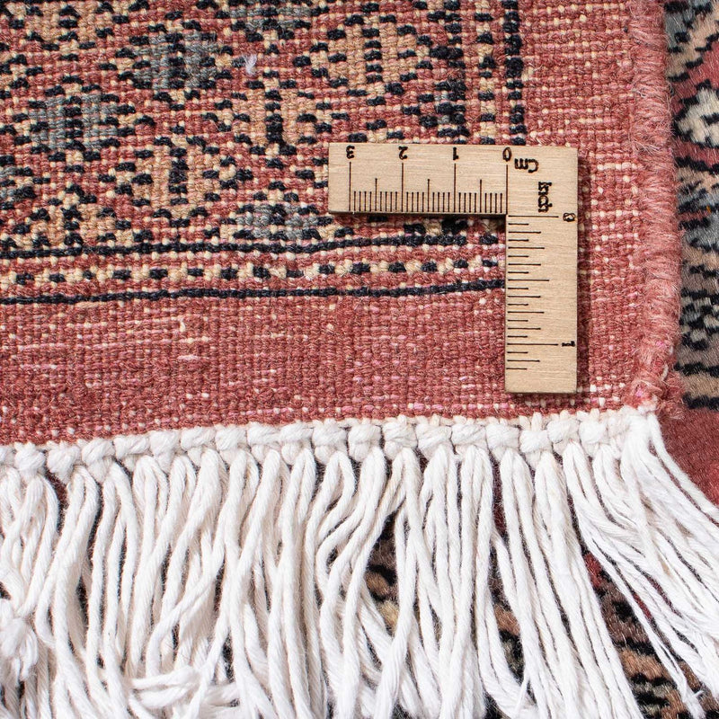 Løber Afghansk tæppe - Bukhara - 396 x 64 cm - mørkerød