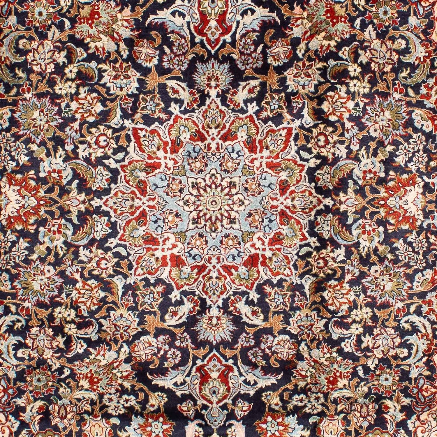 Persisk tæppe - Keshan - 299 x 205 cm - mørkeblå
