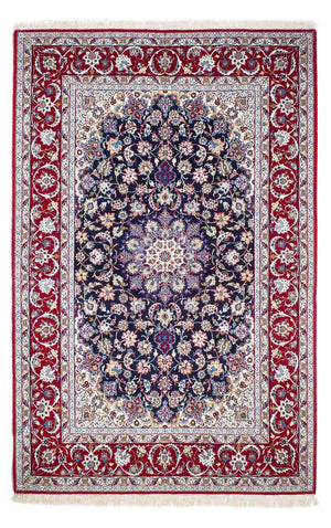 Persisk tæppe - Isfahan - Premium - 243 x 159 cm - mørkerød