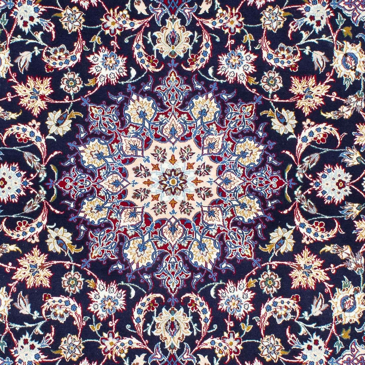Persisk tæppe - Isfahan - Premium - 243 x 159 cm - mørkerød