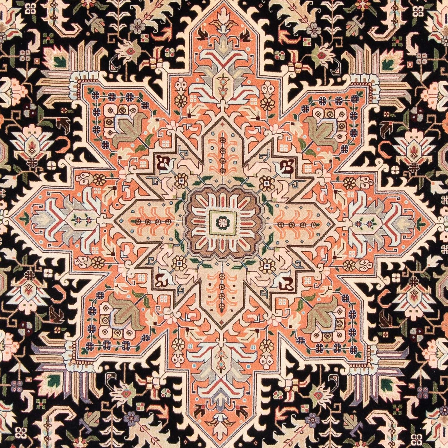 Persisk tæppe - Tabriz - Royal - 306 x 208 cm - mørkeblå