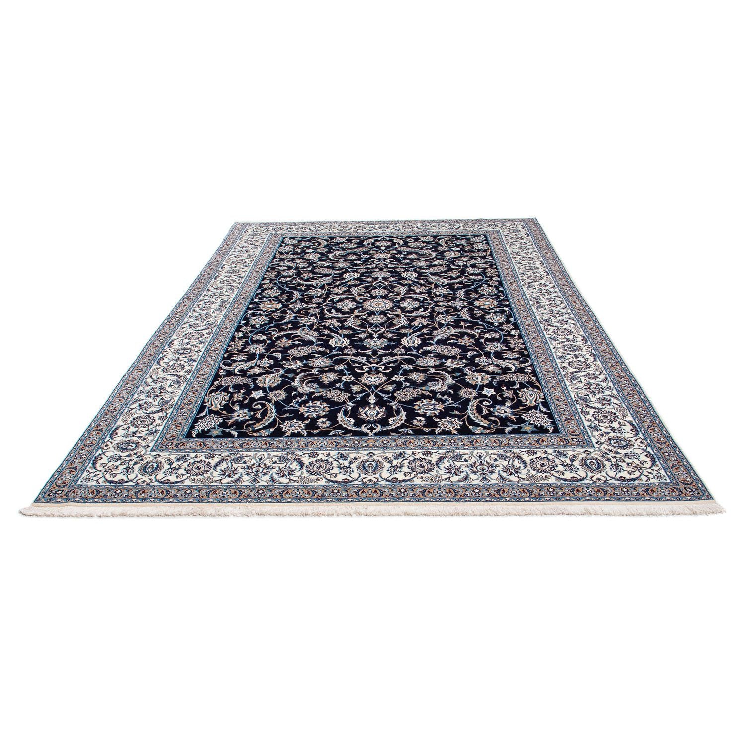 Persisk tæppe - Nain - Premium - 297 x 206 cm - mørkeblå