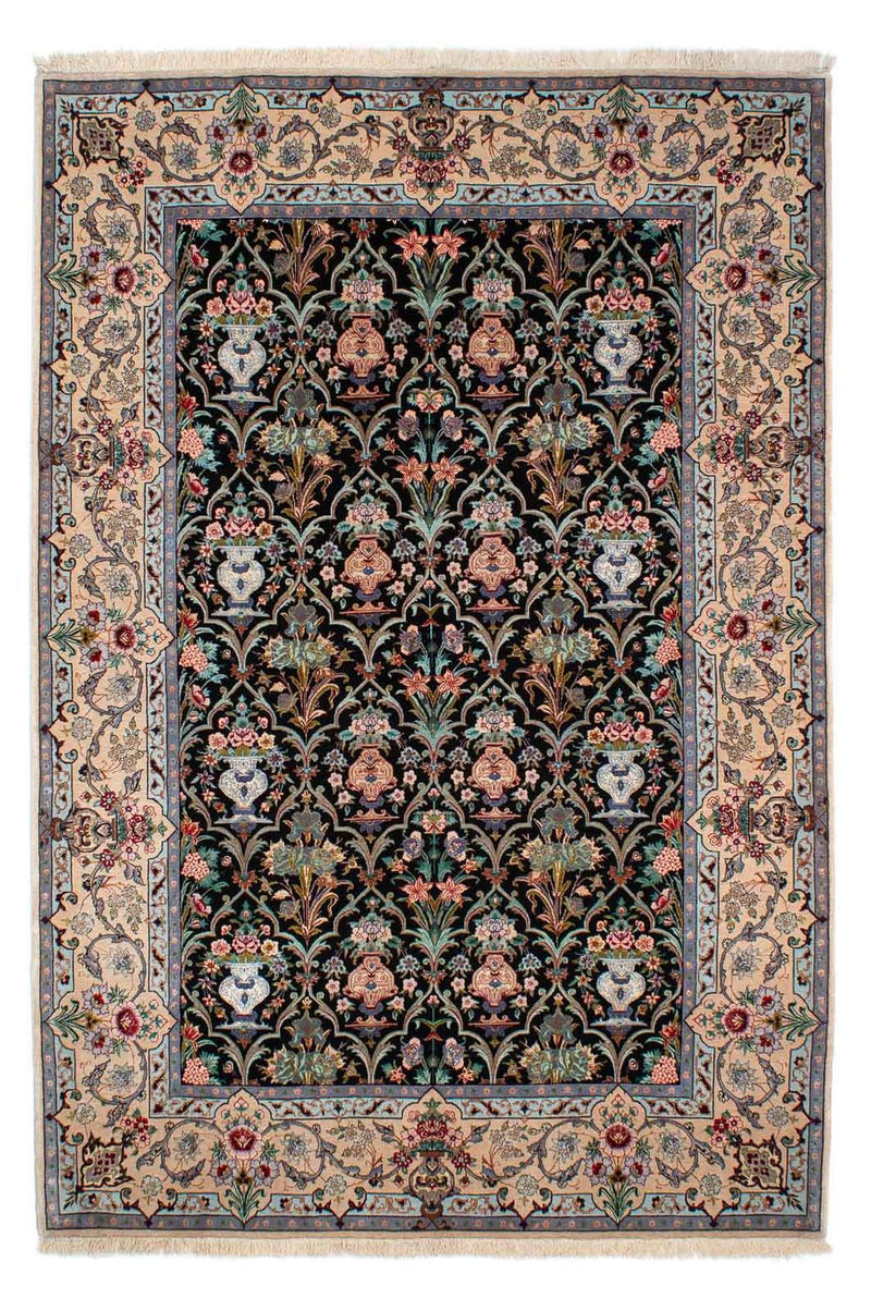 Persisk tæppe - Isfahan - Premium - 233 x 156 cm - mørkeblå