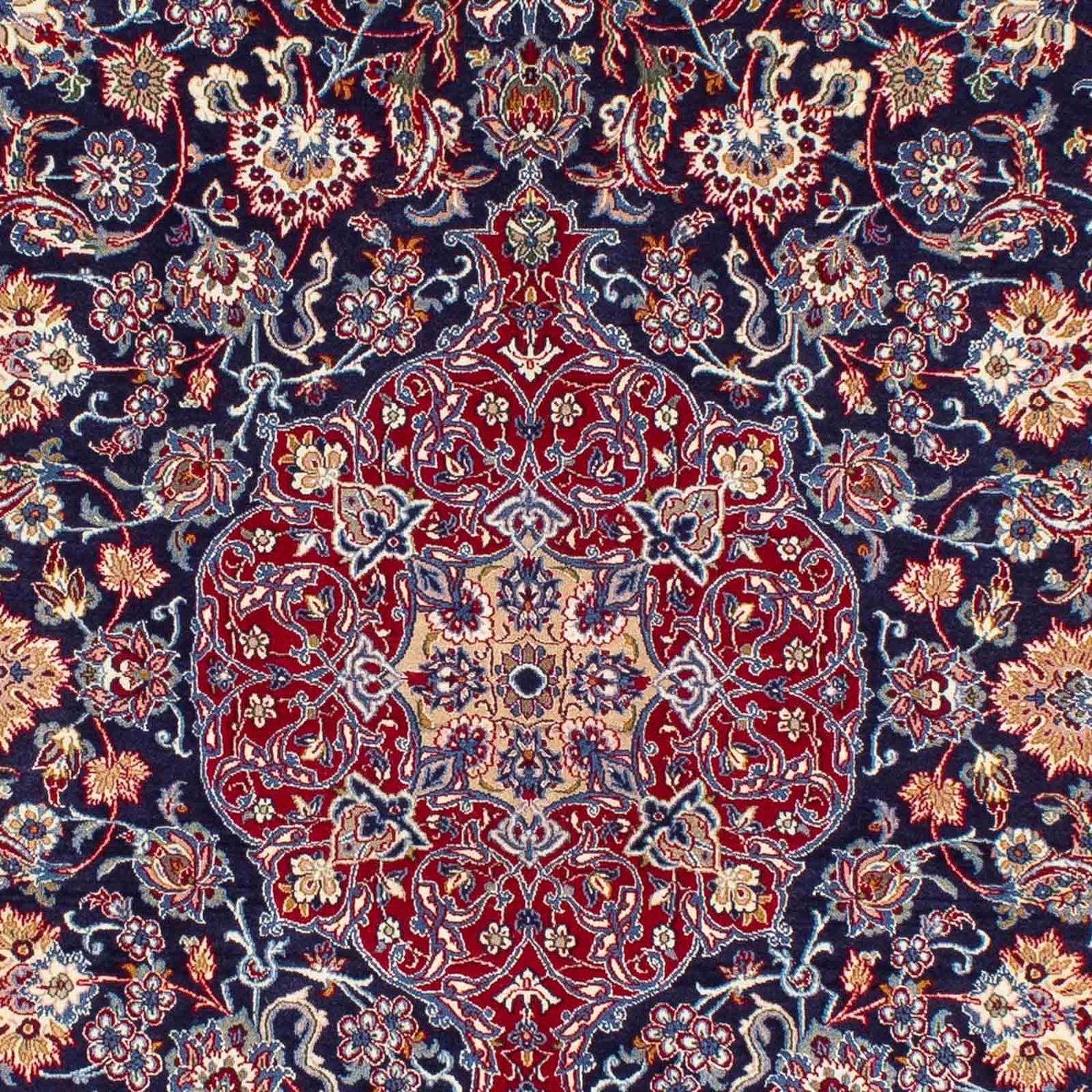 Persisk tæppe - Isfahan - Premium - 238 x 171 cm - mørkeblå