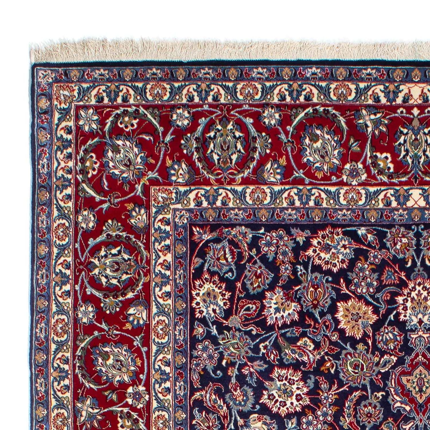 Persisk tæppe - Isfahan - Premium - 238 x 171 cm - mørkeblå