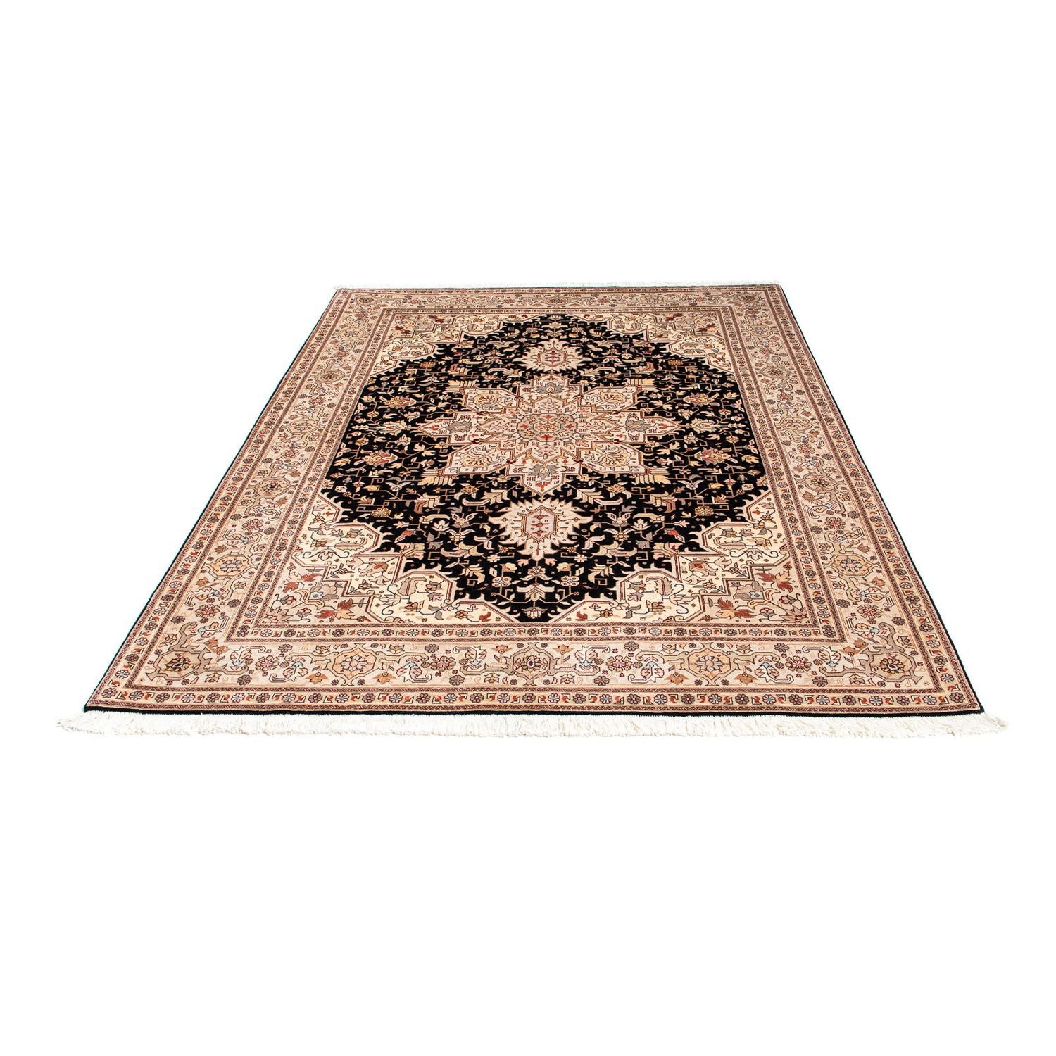 Persisk tæppe - Tabriz - Premium - 206 x 151 cm - mørkeblå