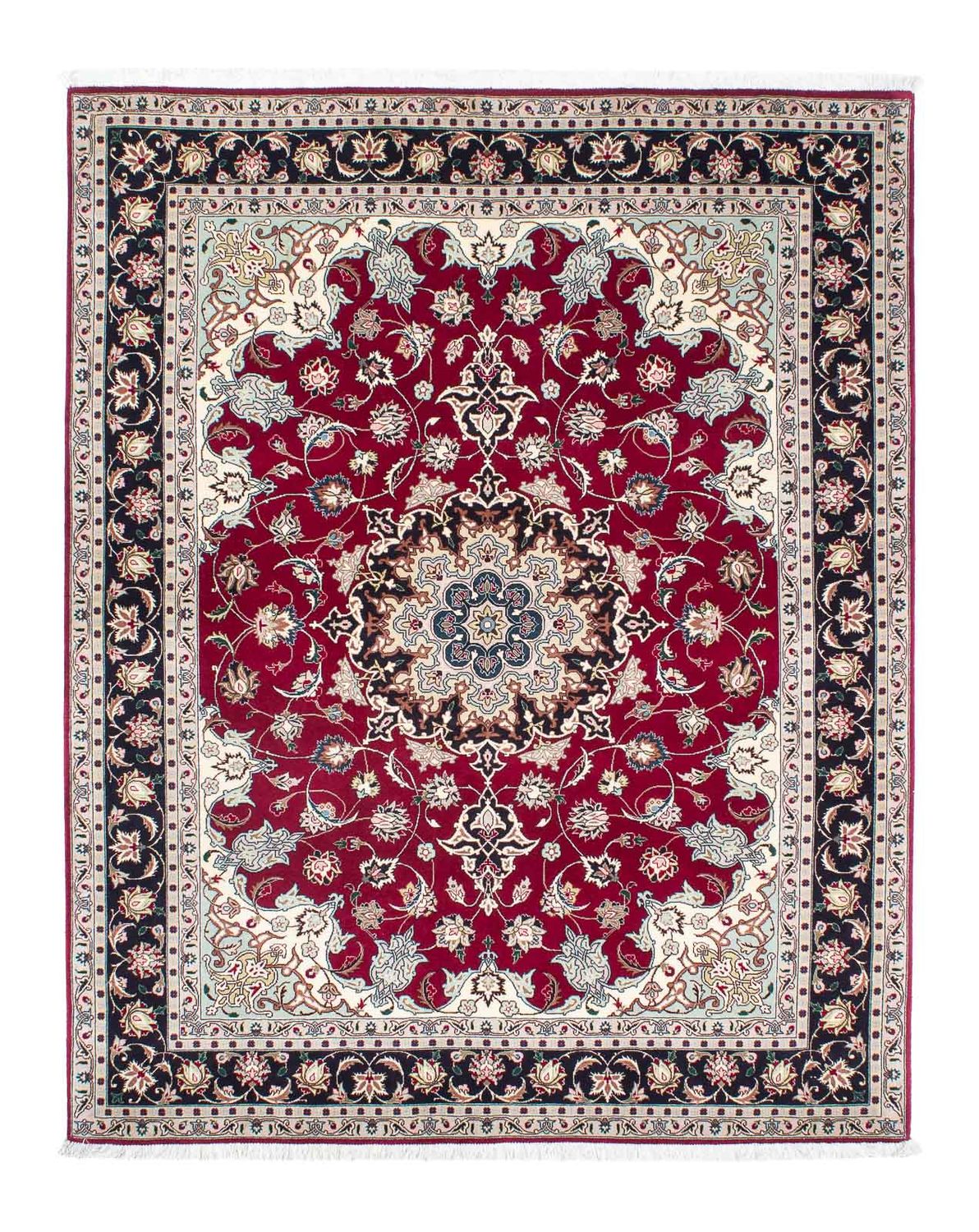 Persisk tæppe - Tabriz - Royal - 197 x 153 cm - mørkerød