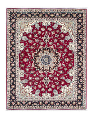 Persisk tæppe - Tabriz - Royal - 197 x 153 cm - mørkerød