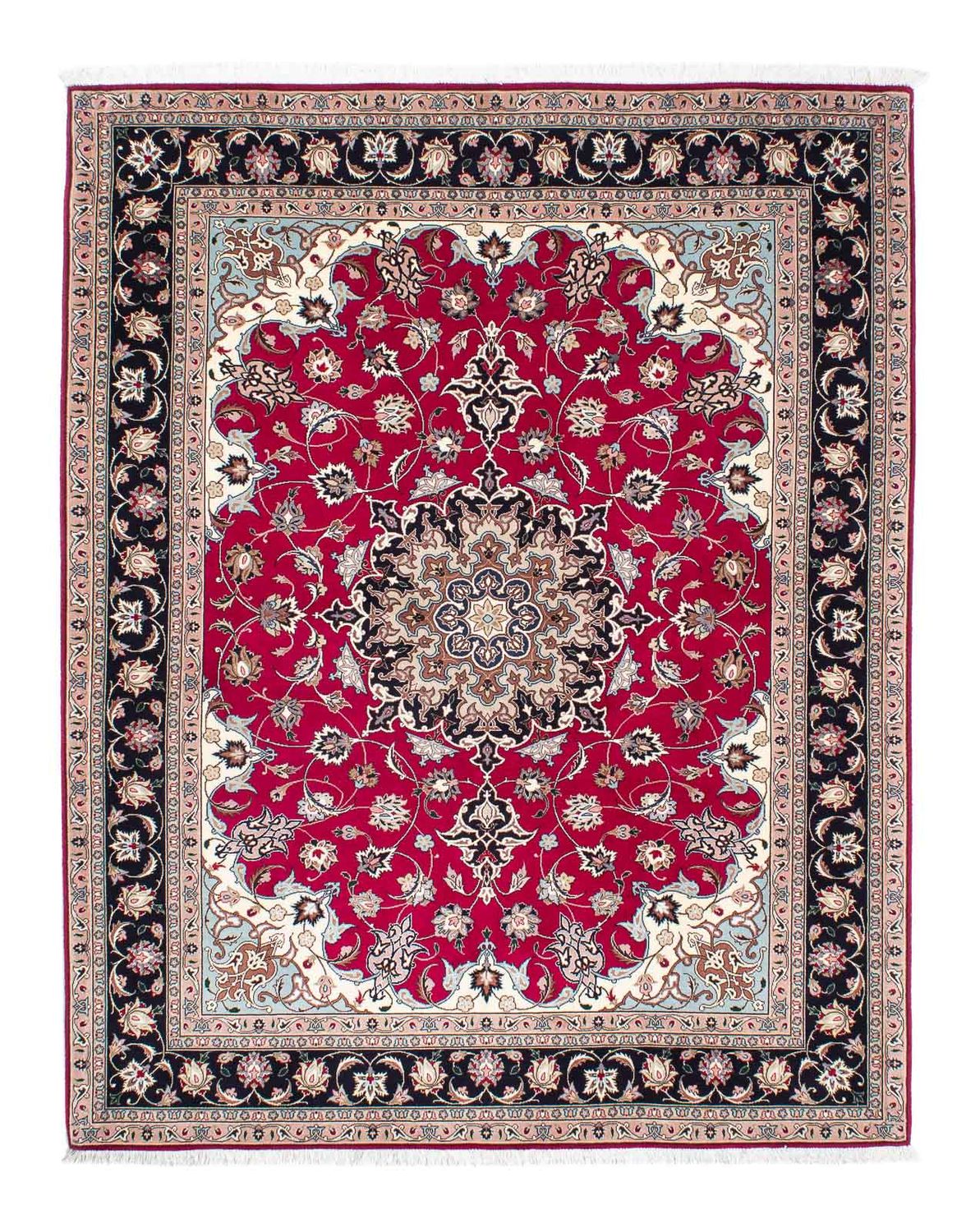 Persisk tæppe - Tabriz - Royal - 200 x 155 cm - mørkerød
