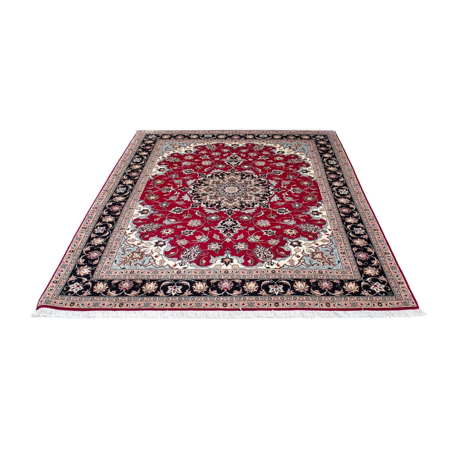 Persisk tæppe - Tabriz - Royal - 200 x 155 cm - mørkerød
