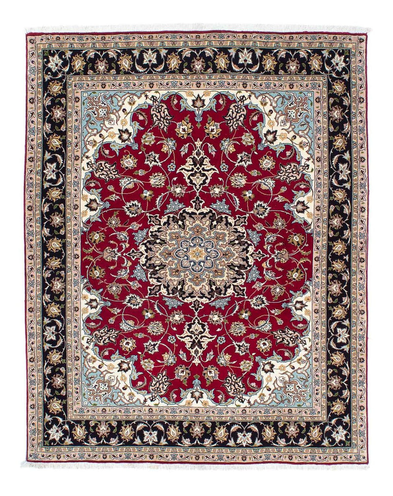 Persisk tæppe - Tabriz - Royal - 198 x 155 cm - mørkerød