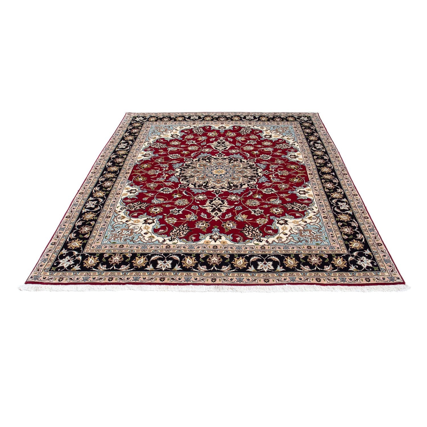 Persisk tæppe - Tabriz - Royal - 198 x 155 cm - mørkerød