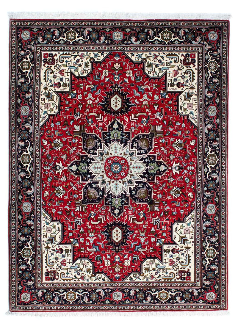 Persisk tæppe - Tabriz - Royal - 212 x 154 cm - mørkerød