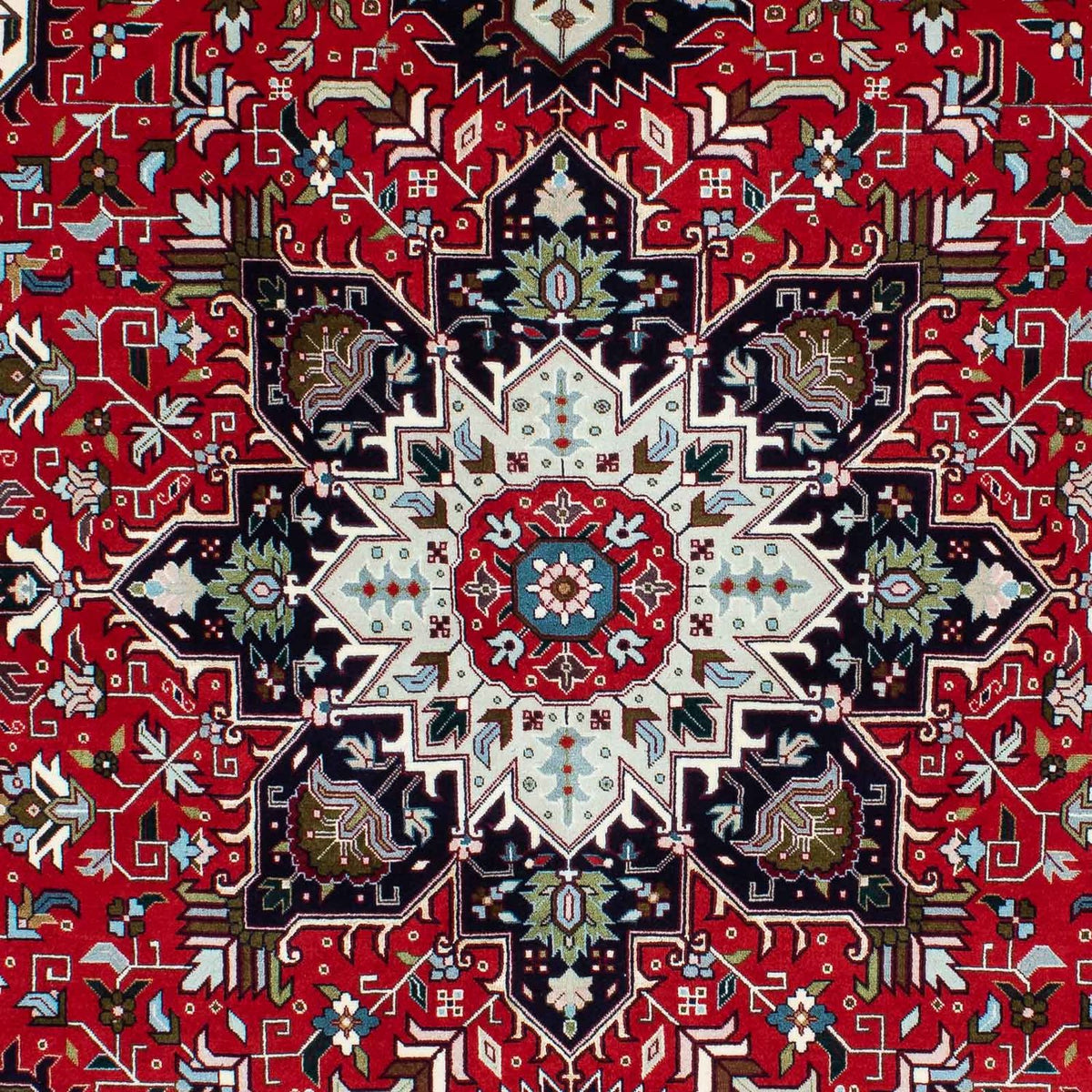 Persisk tæppe - Tabriz - Royal - 212 x 154 cm - mørkerød