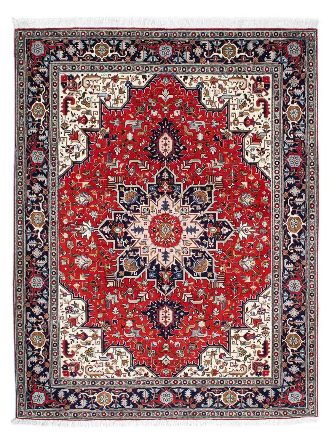 Persisk tæppe - Tabriz - Royal - 196 x 152 cm - mørkerød
