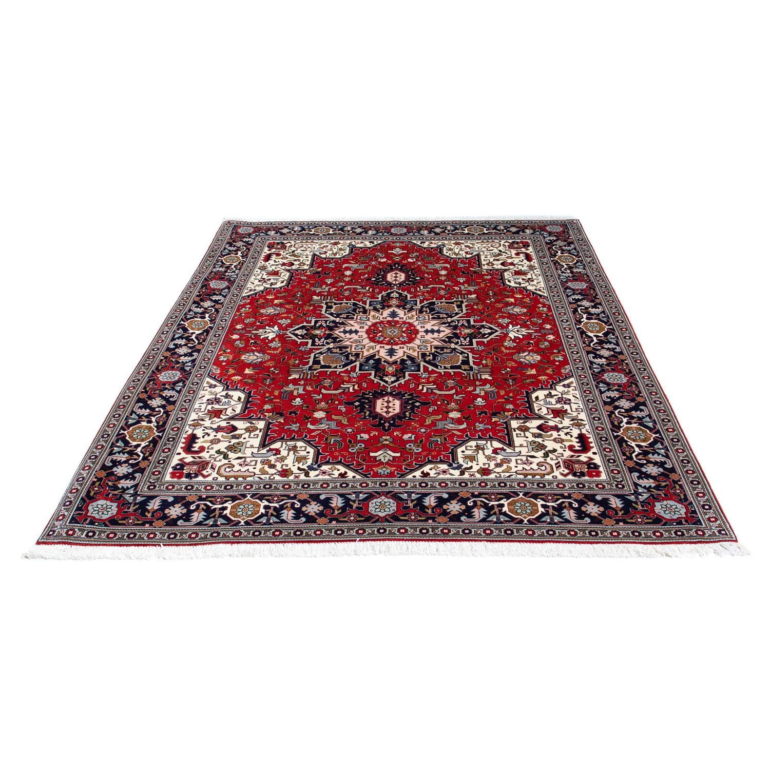 Persisk tæppe - Tabriz - Royal - 196 x 152 cm - mørkerød