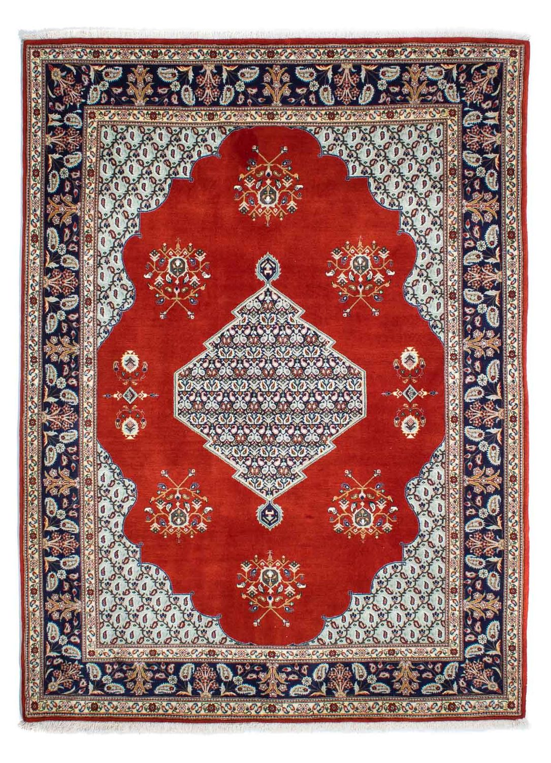 Persisk tæppe - Ghom - 243 x 179 cm - mørkerød