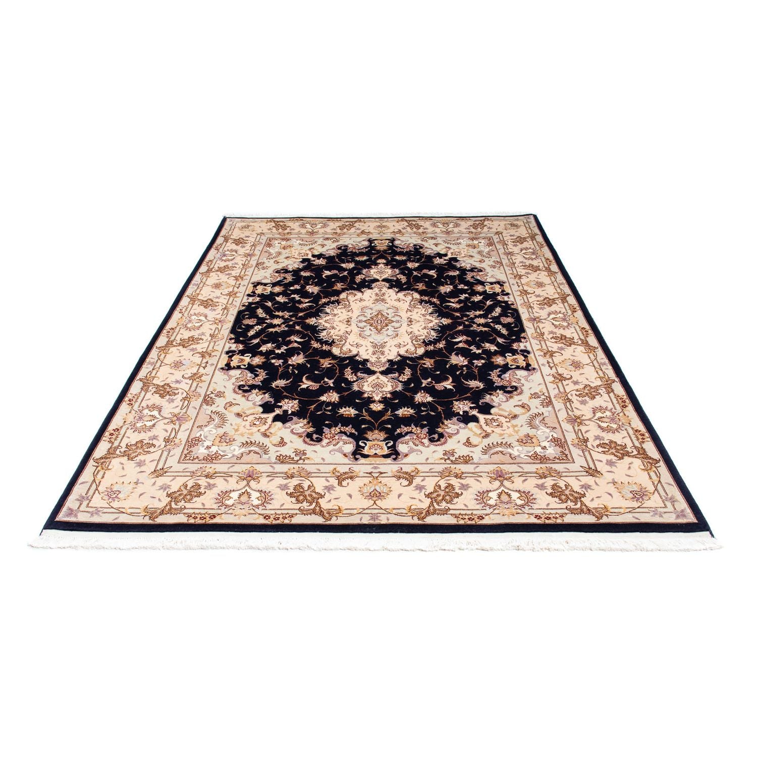 Persisk tæppe - Tabriz - Royal - 240 x 167 cm - mørkeblå