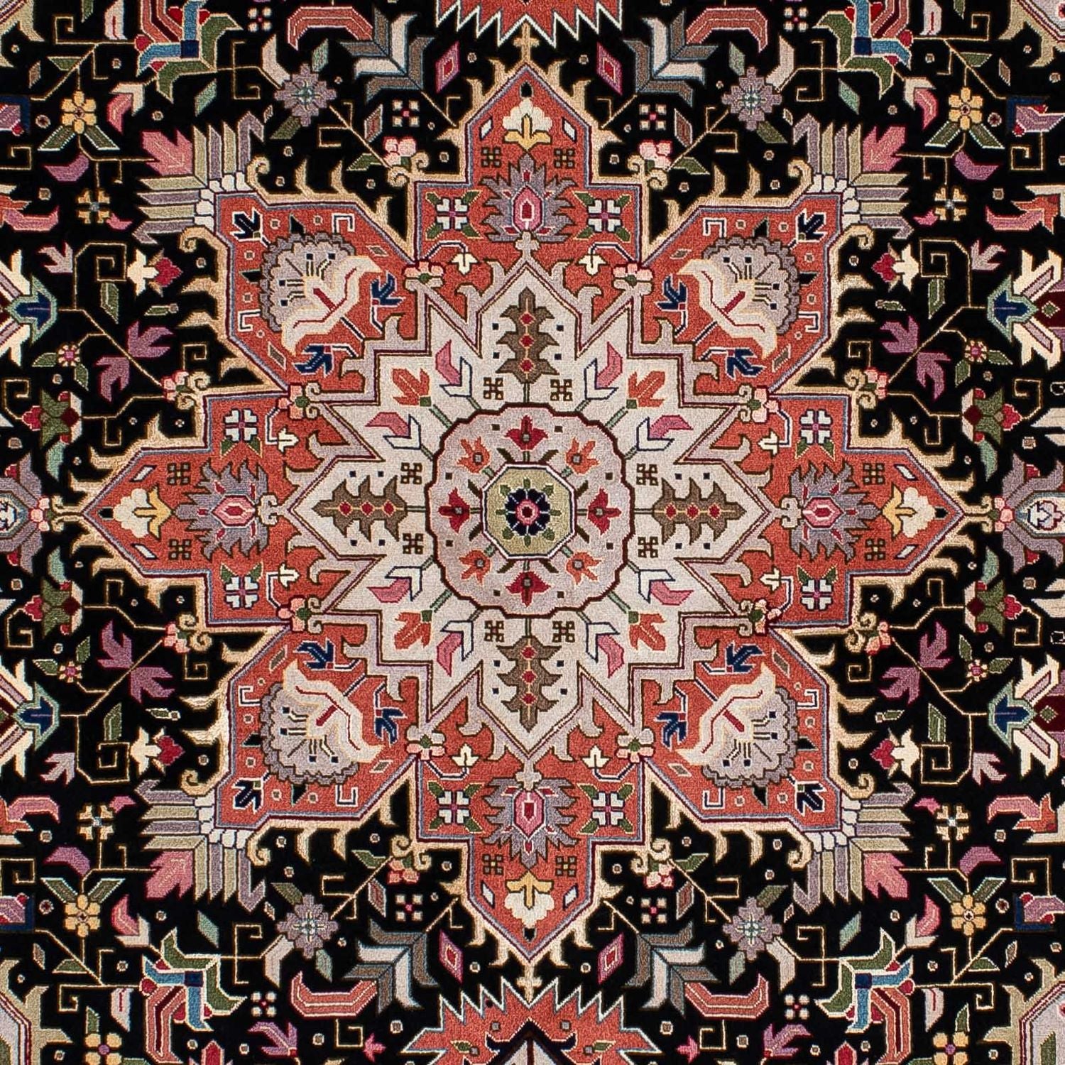 Persisk tæppe - Tabriz - Royal - 212 x 152 cm - mørkeblå