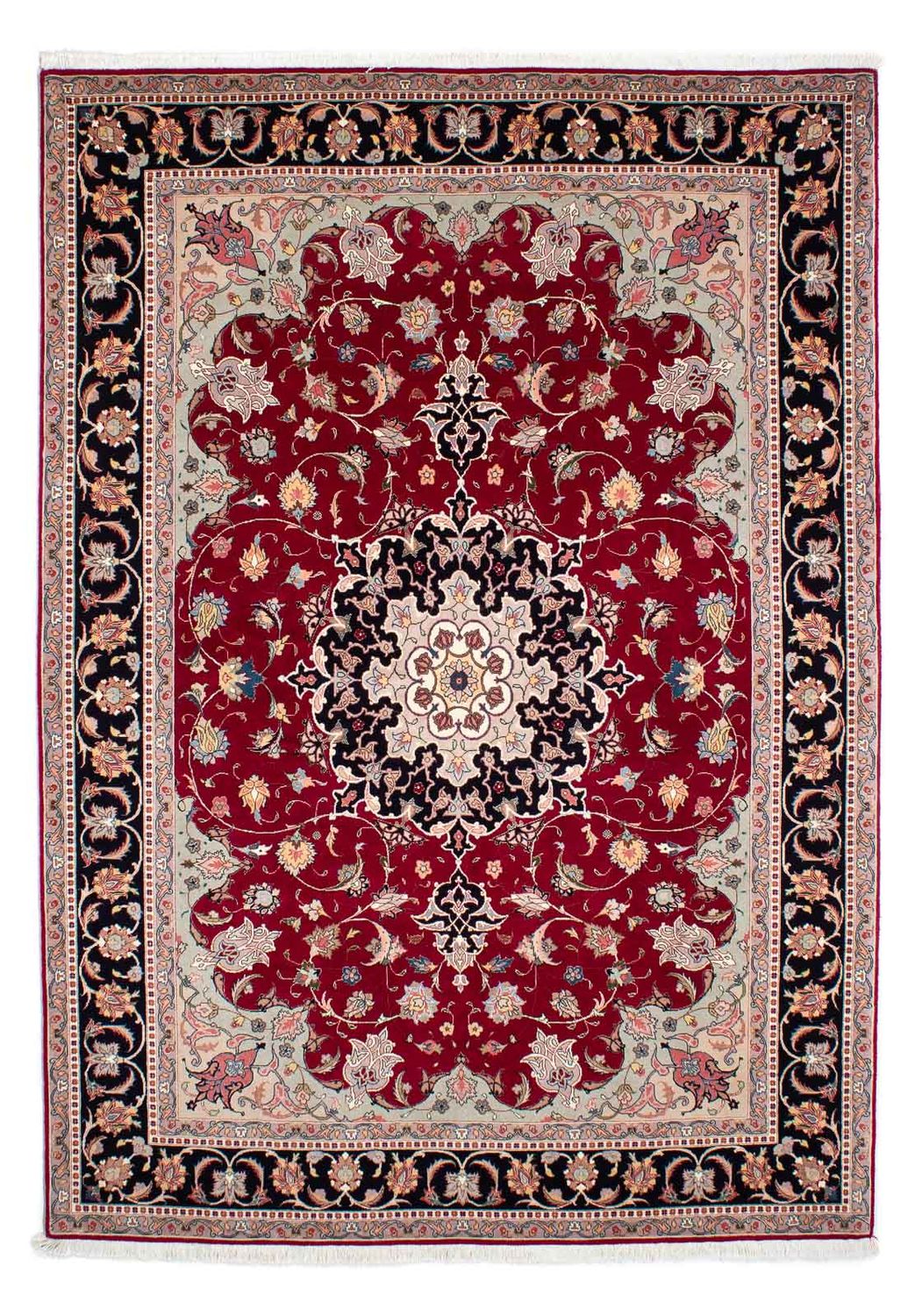 Persisk tæppe - Tabriz - Royal - 246 x 172 cm - mørkerød