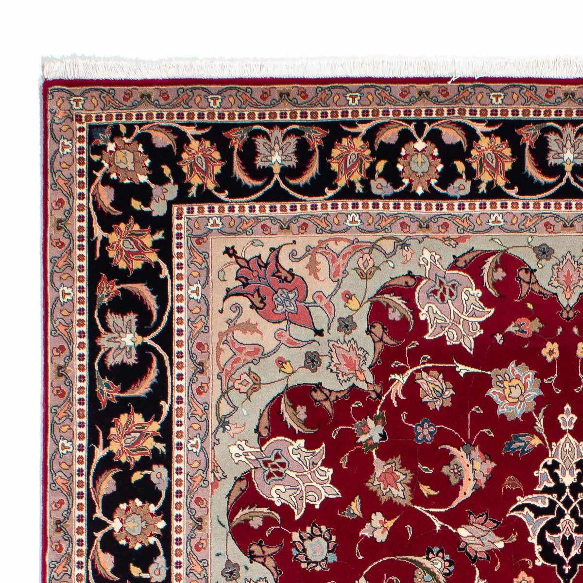 Persisk tæppe - Tabriz - Royal - 246 x 172 cm - mørkerød