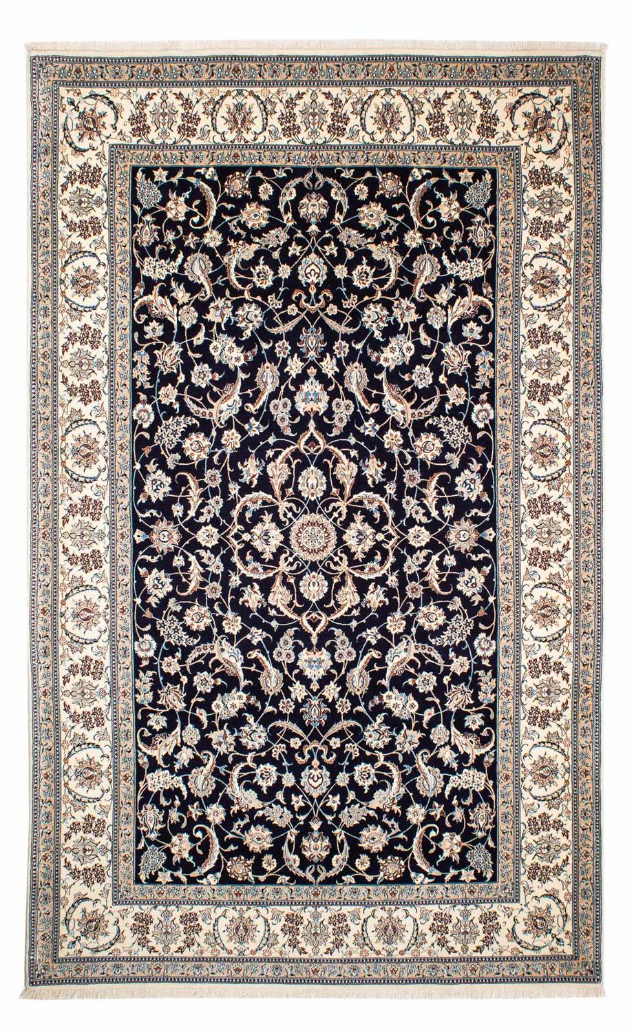 Persisk tæppe - Nain - Premium - 267 x 173 cm - mørkeblå