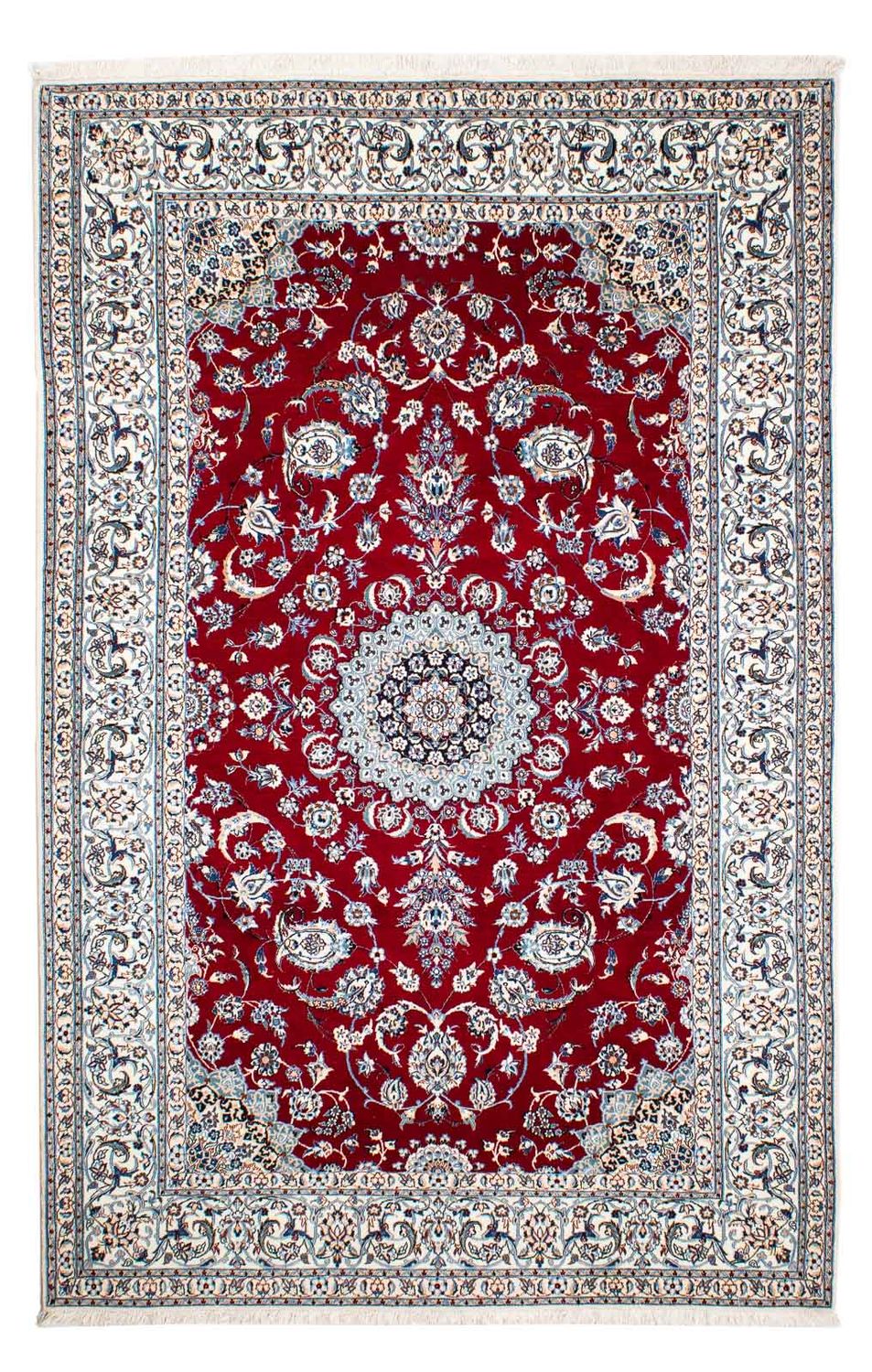 Persisk tæppe - Nain - Premium - 236 x 153 cm - mørkerød