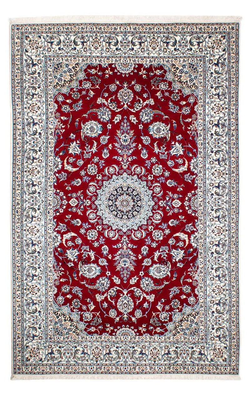 Persisk tæppe - Nain - Premium - 236 x 153 cm - mørkerød