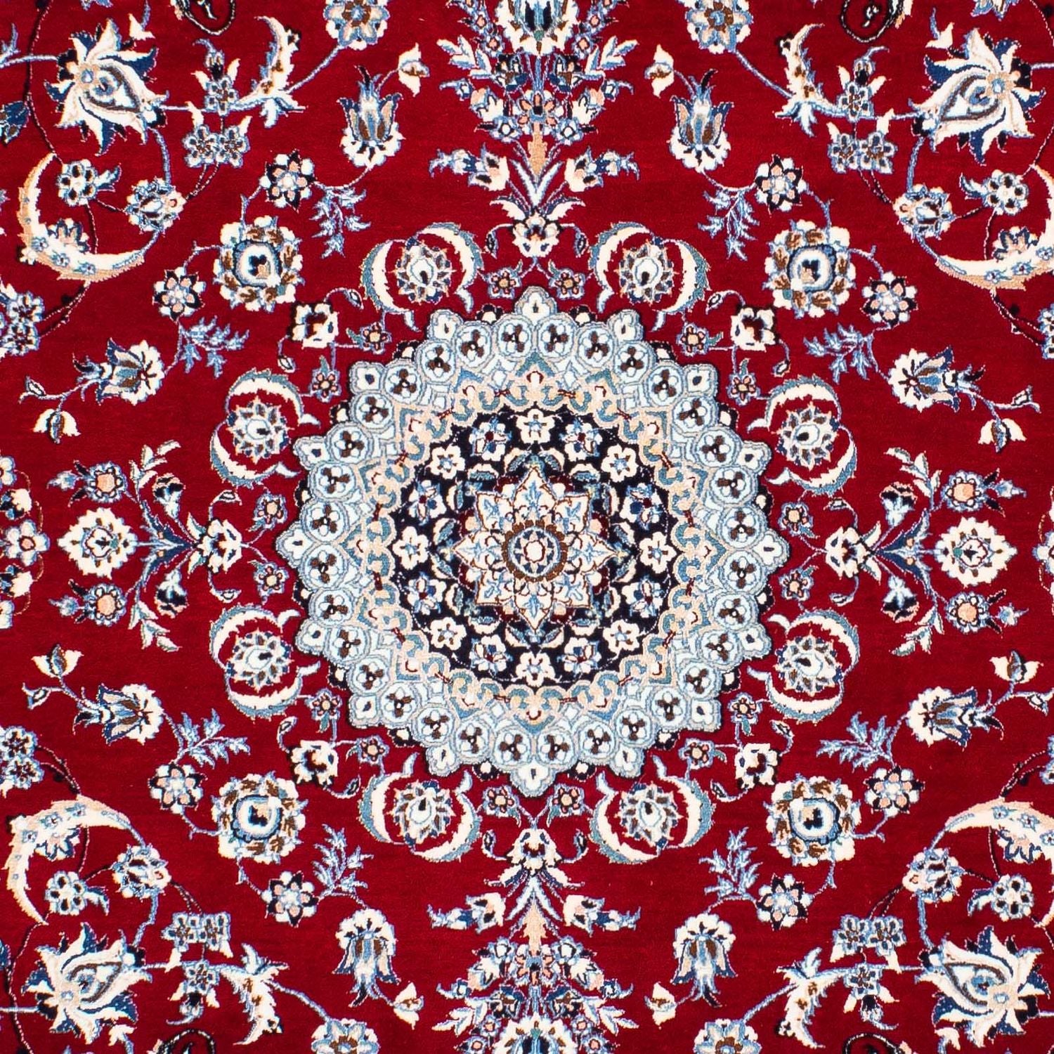 Persisk tæppe - Nain - Premium - 236 x 153 cm - mørkerød