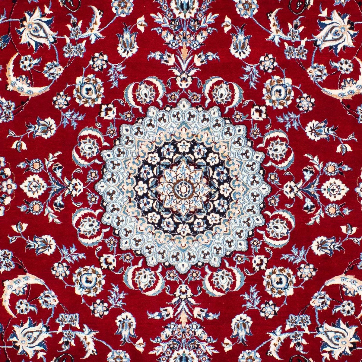 Persisk tæppe - Nain - Premium - 236 x 153 cm - mørkerød