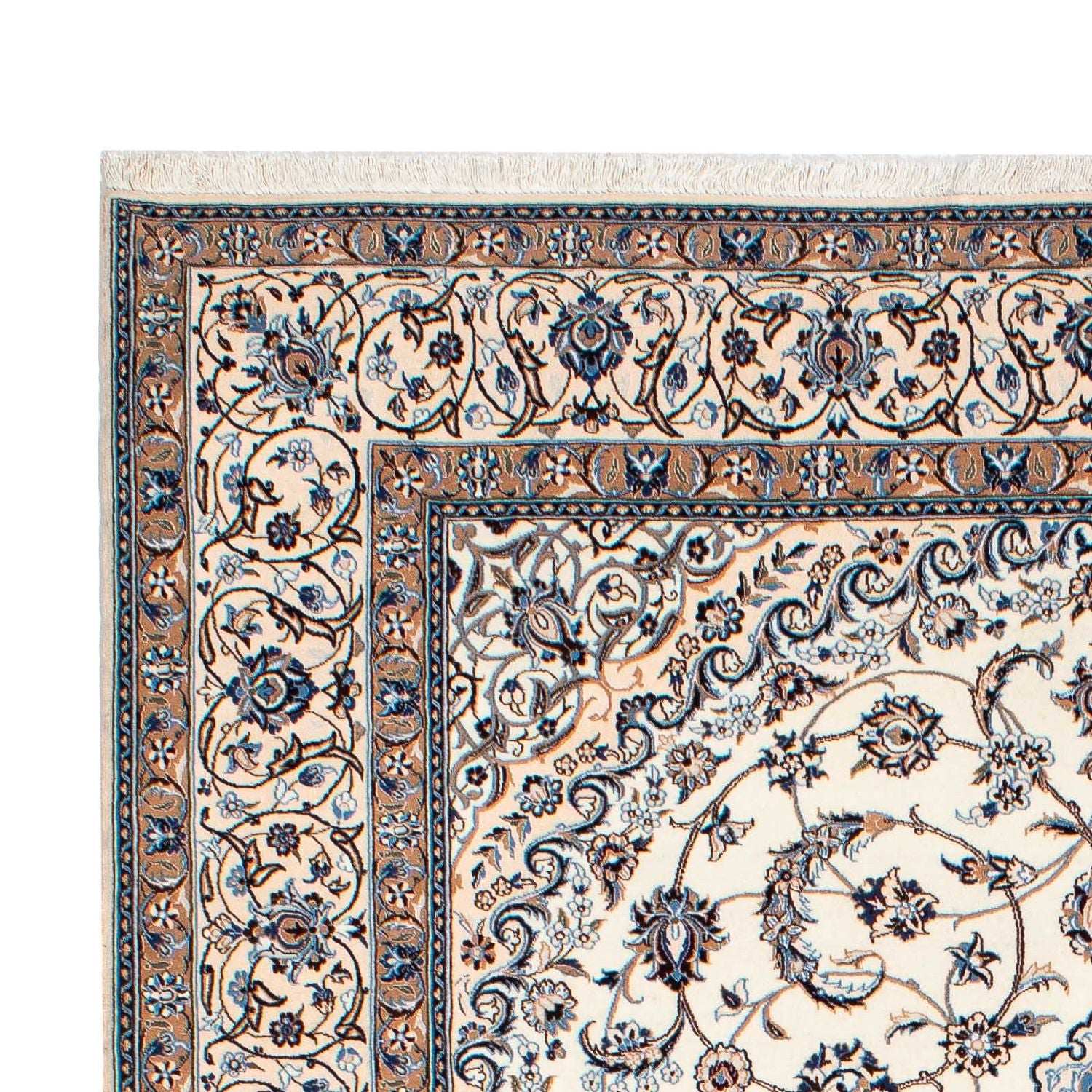 Persisk tæppe - Nain - Premium - 243 x 160 cm - beige
