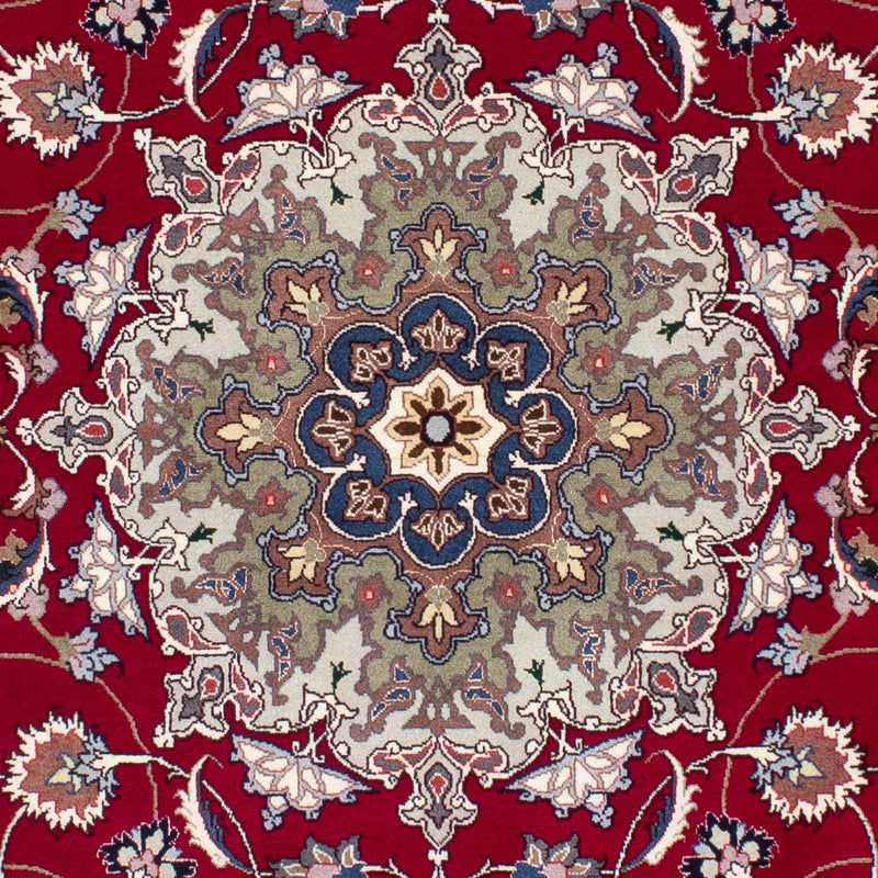 Persisk tæppe - Tabriz - Royal - 202 x 150 cm - mørkerød