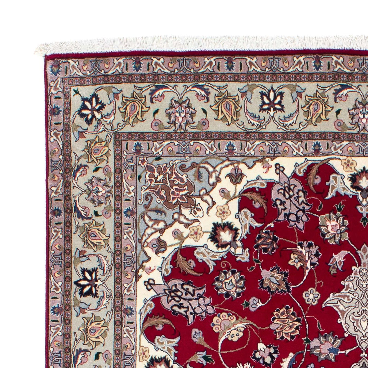 Persisk tæppe - Tabriz - Royal - 202 x 150 cm - mørkerød