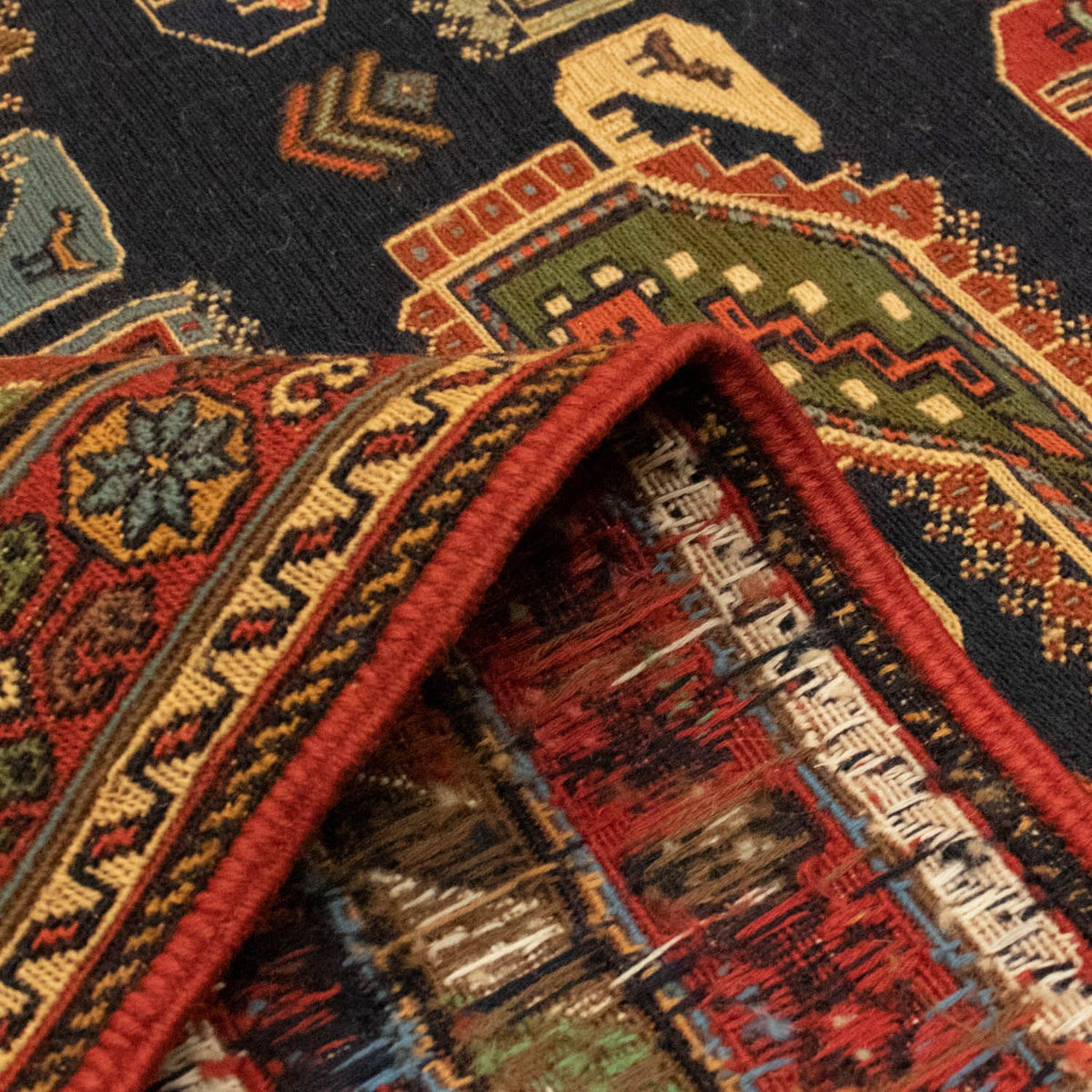 Persisk tæppe - Nomadisk - 283 x 194 cm - mørkeblå