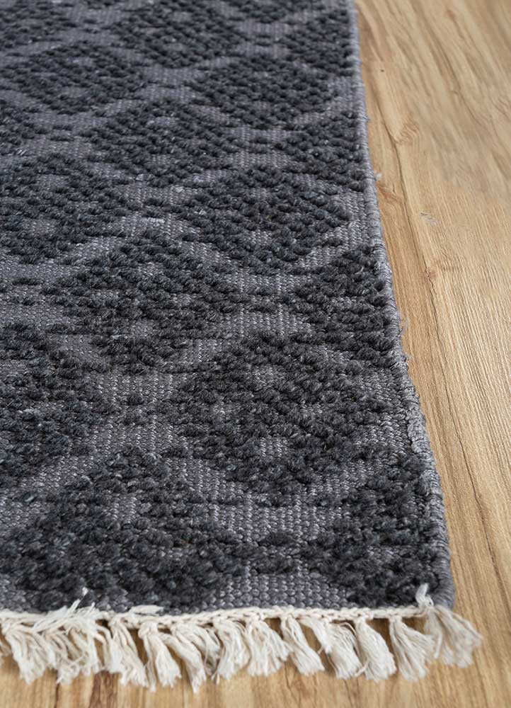 Viskose tæppe firkantet  - 75 x 75 cm - antracit